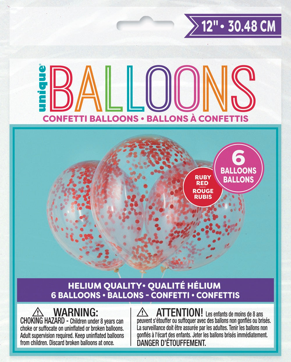 Tissue Confetti Filled 12in Clear Latex Balloons 6ct