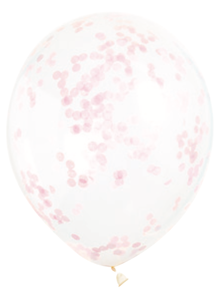 Tissue Confetti Filled 12in Clear Latex Balloons 6ct