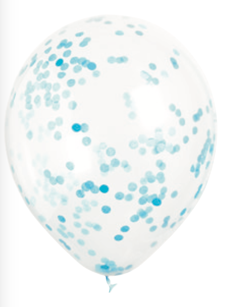 Tissue Confetti Filled 12in Clear Latex Balloons 6ct