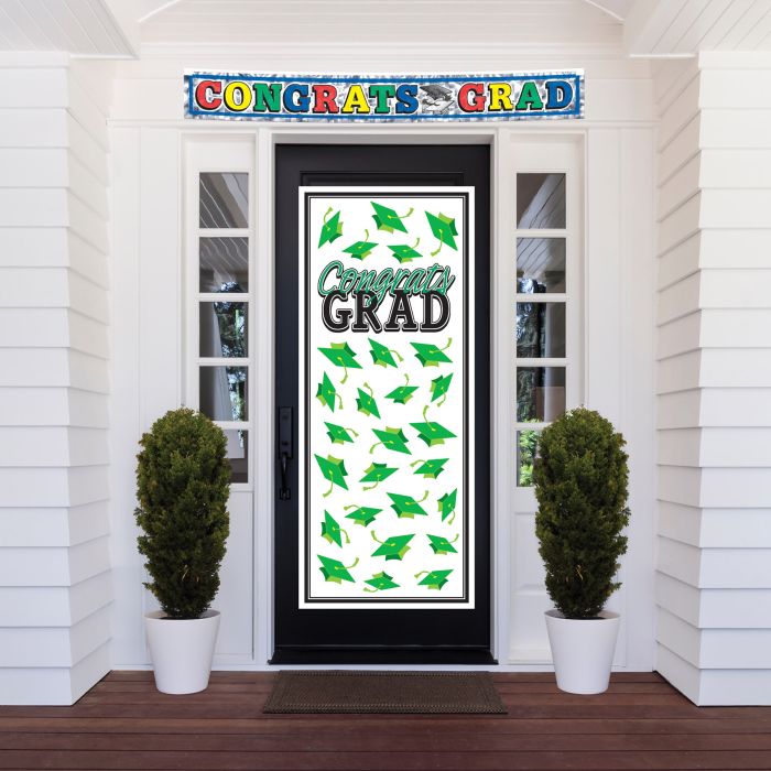 Congrats Grad Door Cover - Green