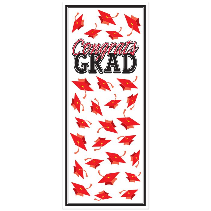 Congrats Grad Door Cover - Red