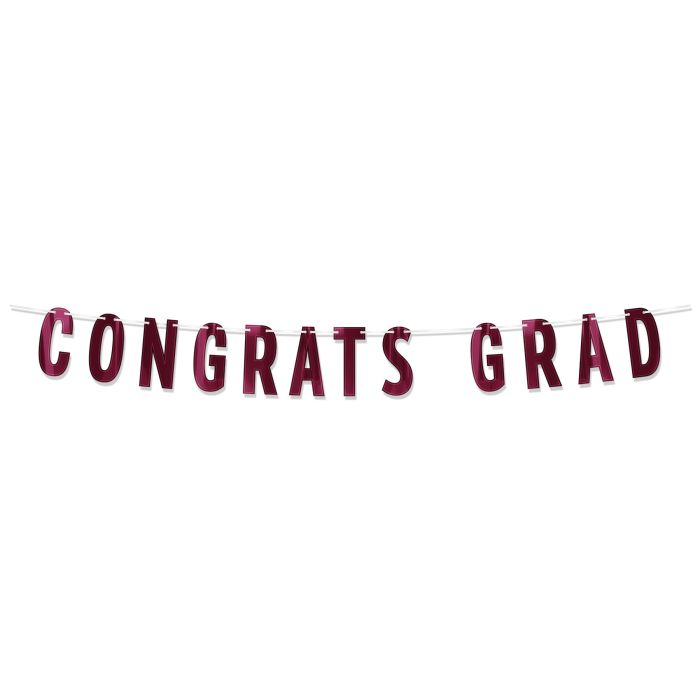 Foil Congrats Grad Streamer - Burgundy