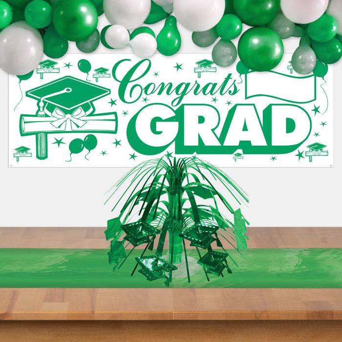 Grad Cap Mini Cascade Centerpiece - Green