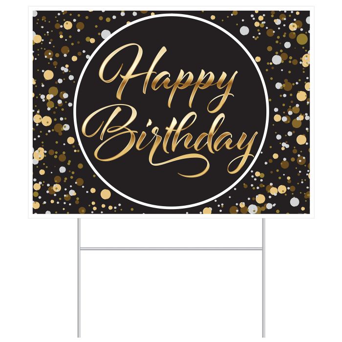 Plastic Happy Birthday Yard Sign 11½" x 15½" (1/Pkg)