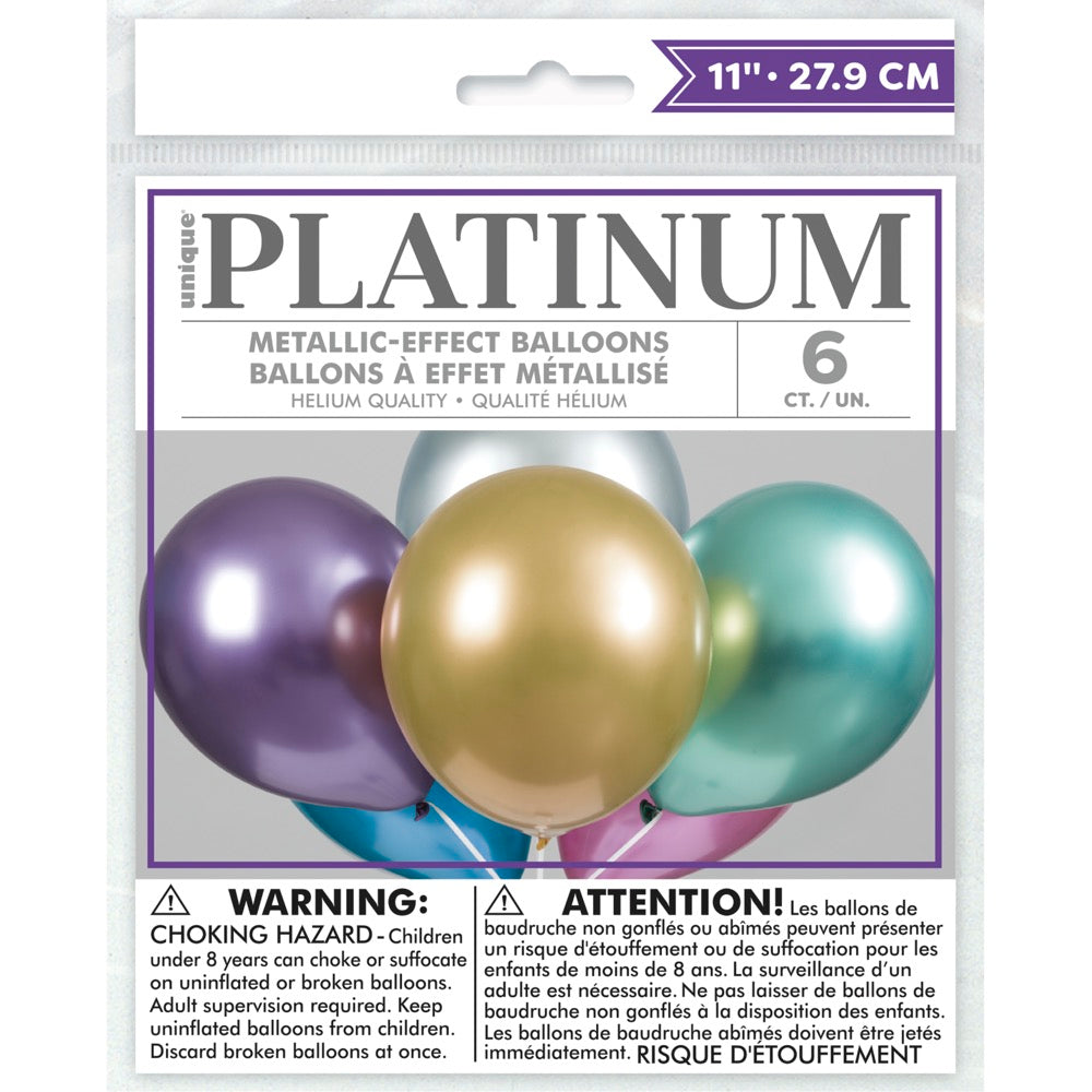 Platinum 11in Packaged Latex Balloons 6ct
