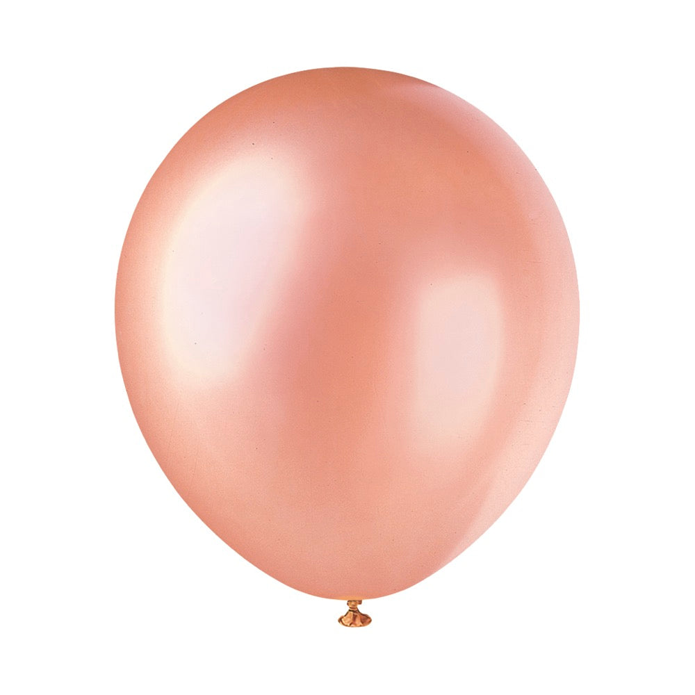 12in Pearlized Packaged Latex Balloons 50ct - Rose Gold