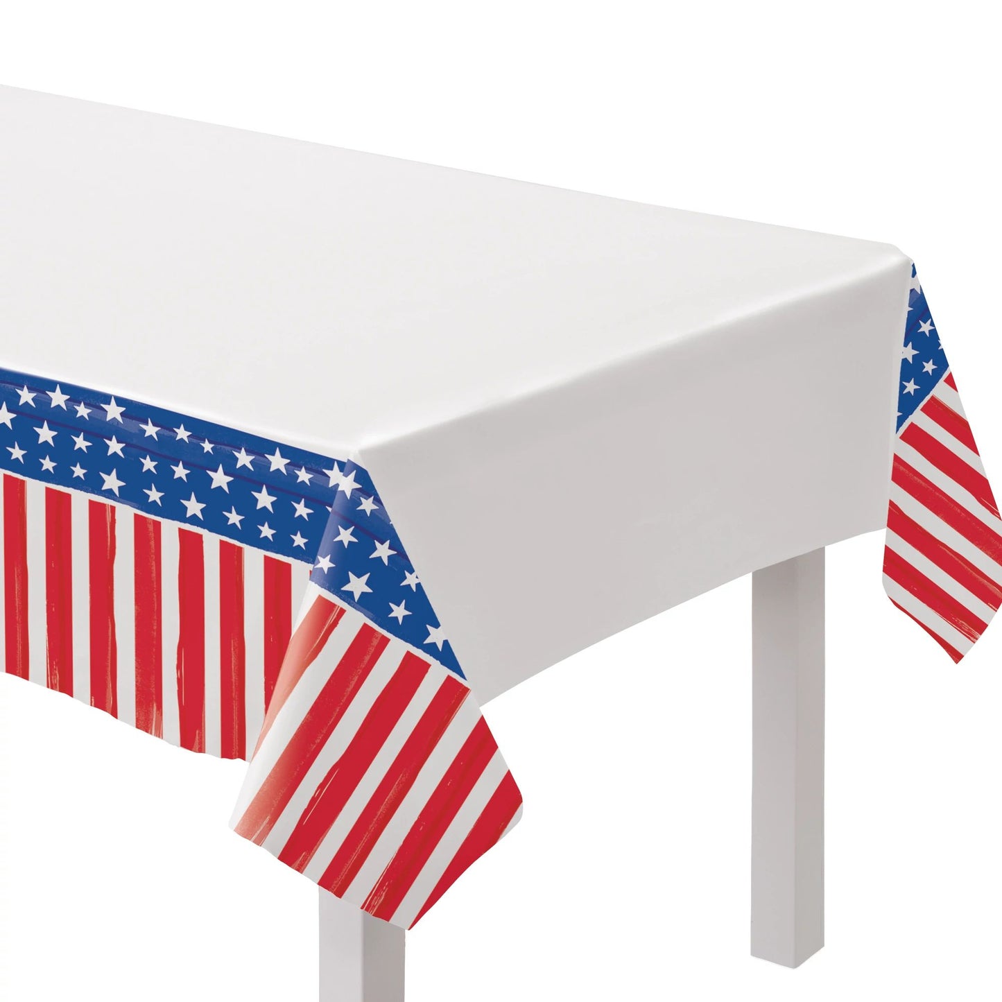 Painted Patriotic Plastic Table Cover 54x96
