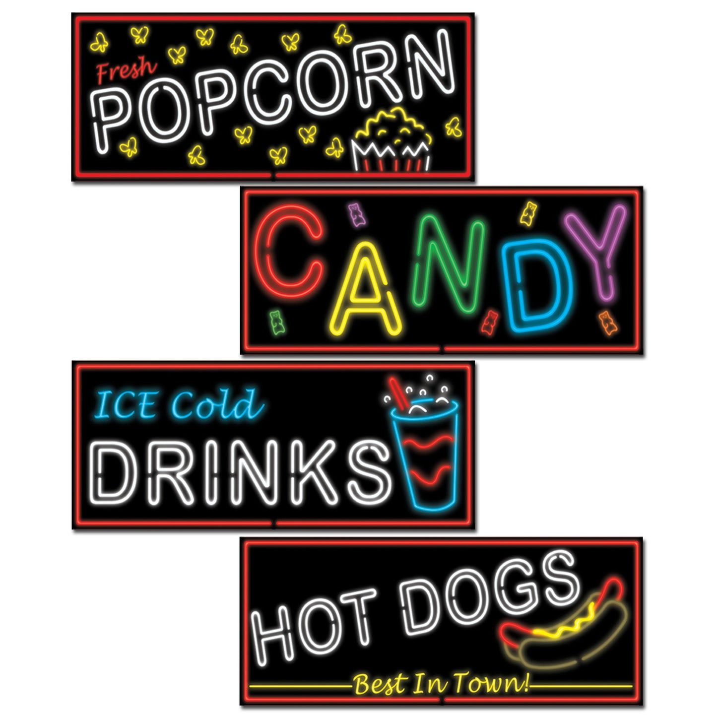 Neon Food Sign Cutouts 4ct