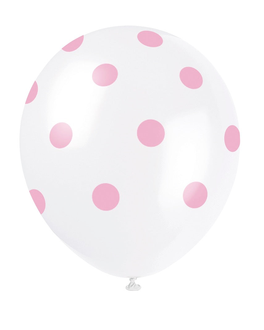 Polka Dot 12in Latex Balloons 6ct