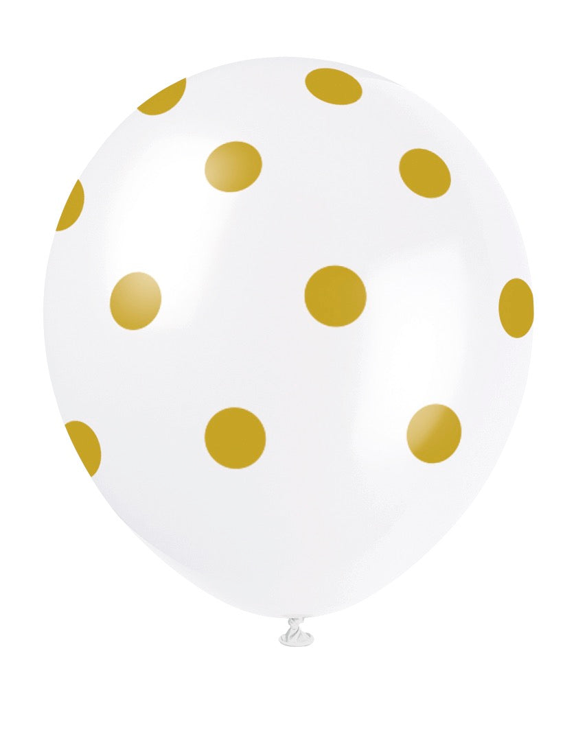 Polka Dot 12in Latex Balloons 6ct