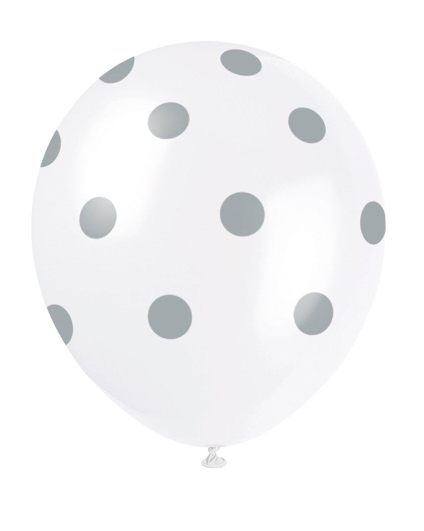 Polka Dot 12in Latex Balloons 6ct