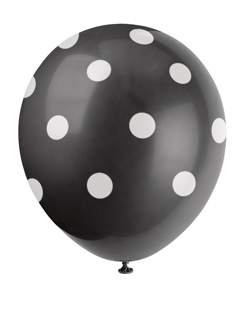 Polka Dot 12in Latex Balloons 6ct