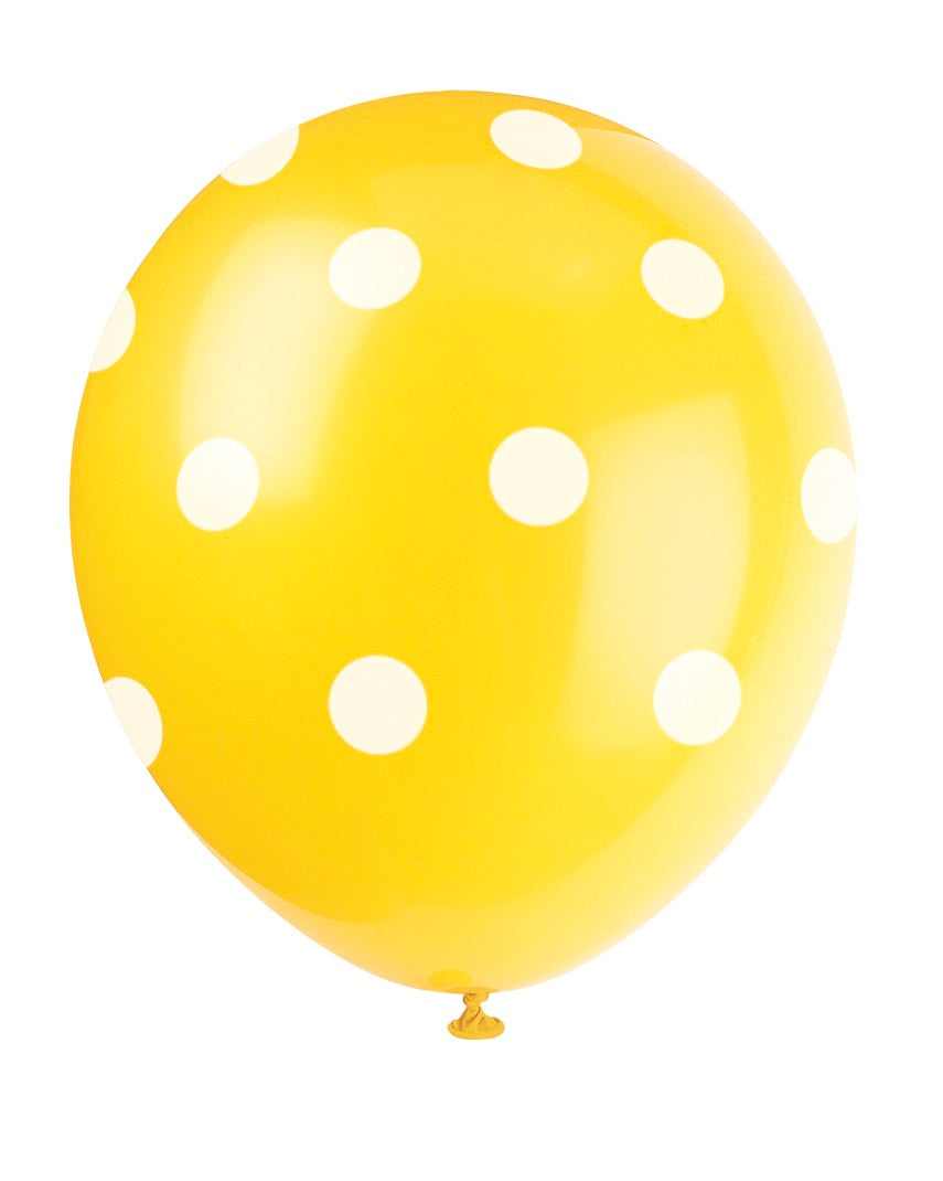 Polka Dot 12in Latex Balloons 6ct