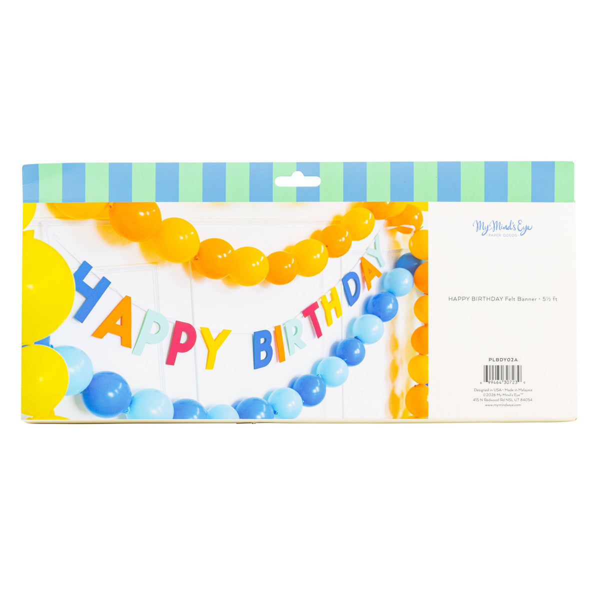 Bright Happy Birthday Felt Banner