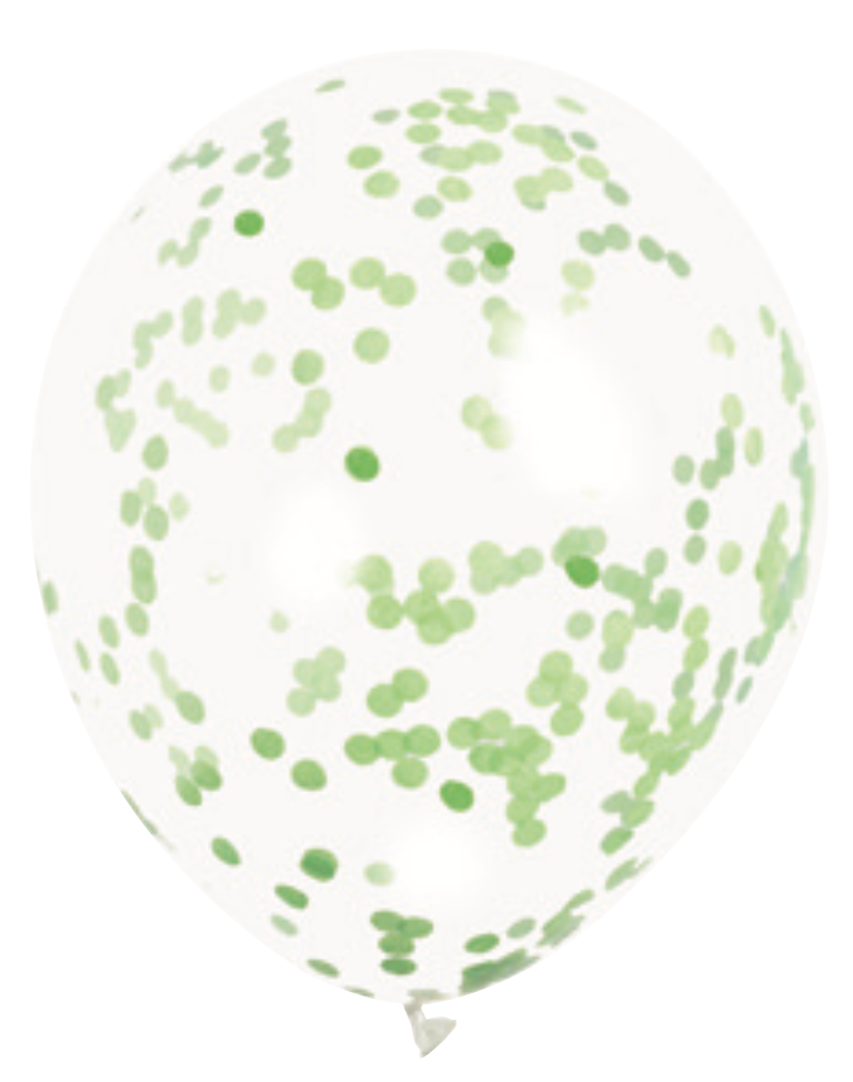 Tissue Confetti Filled 12in Clear Latex Balloons 6ct