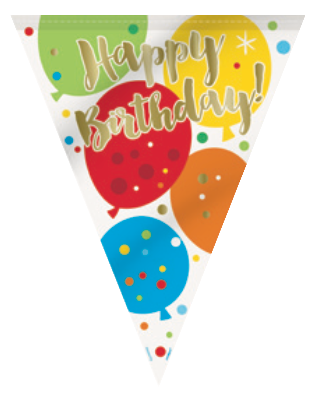 Glitzy Gold Birthday Flag Banner 12ft