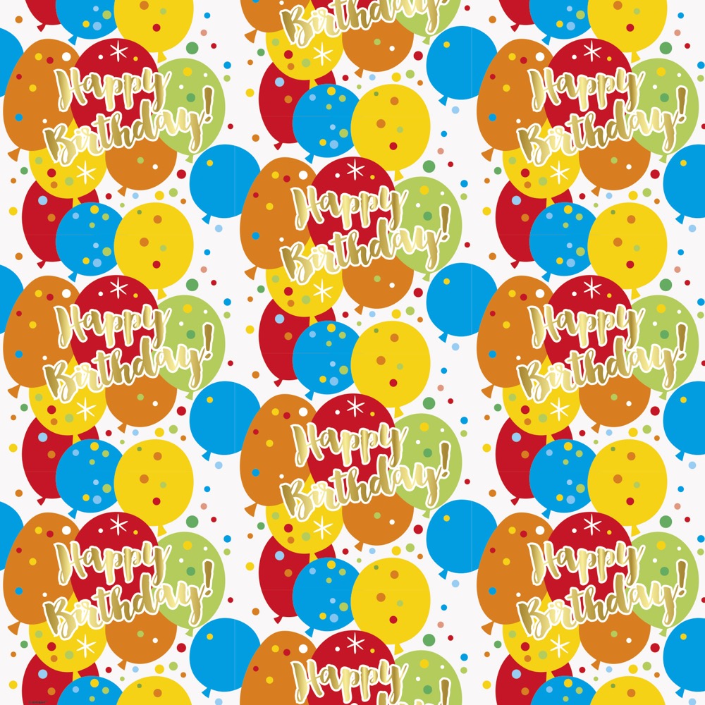 Glitzy Gold Birthday Gift Wrap 30in x 5ft