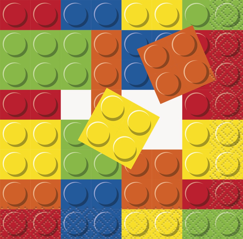 Building Blocks Birthday Beverage Napkins 16ct