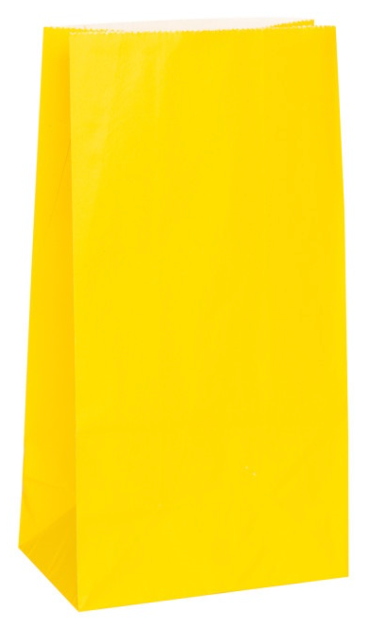 Sunflower Yellow Paper Party Bags 12ct