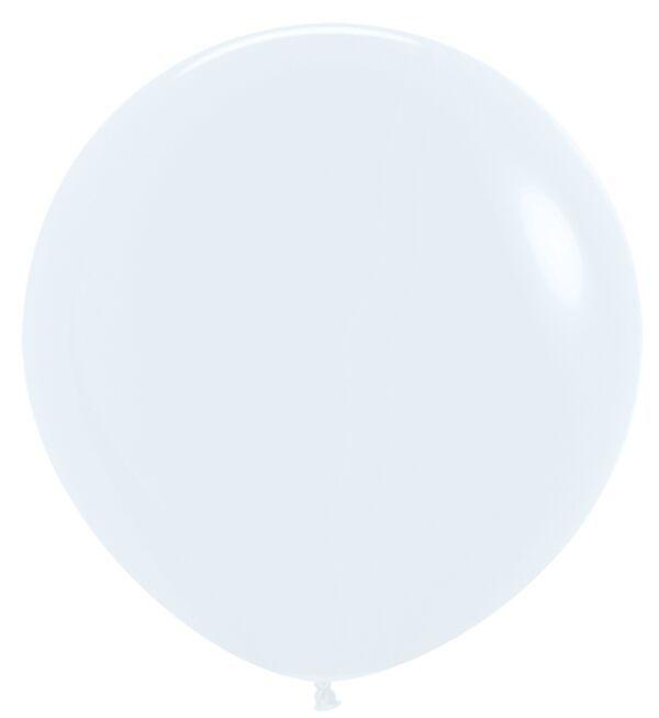24in Helium Inflated Latex Balloon - Fashion White