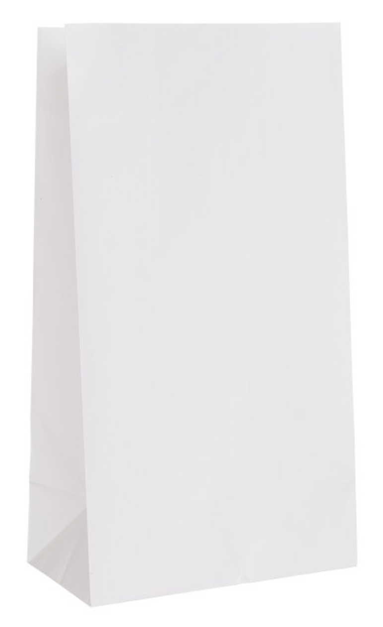 White Paper Party Bags 12ct