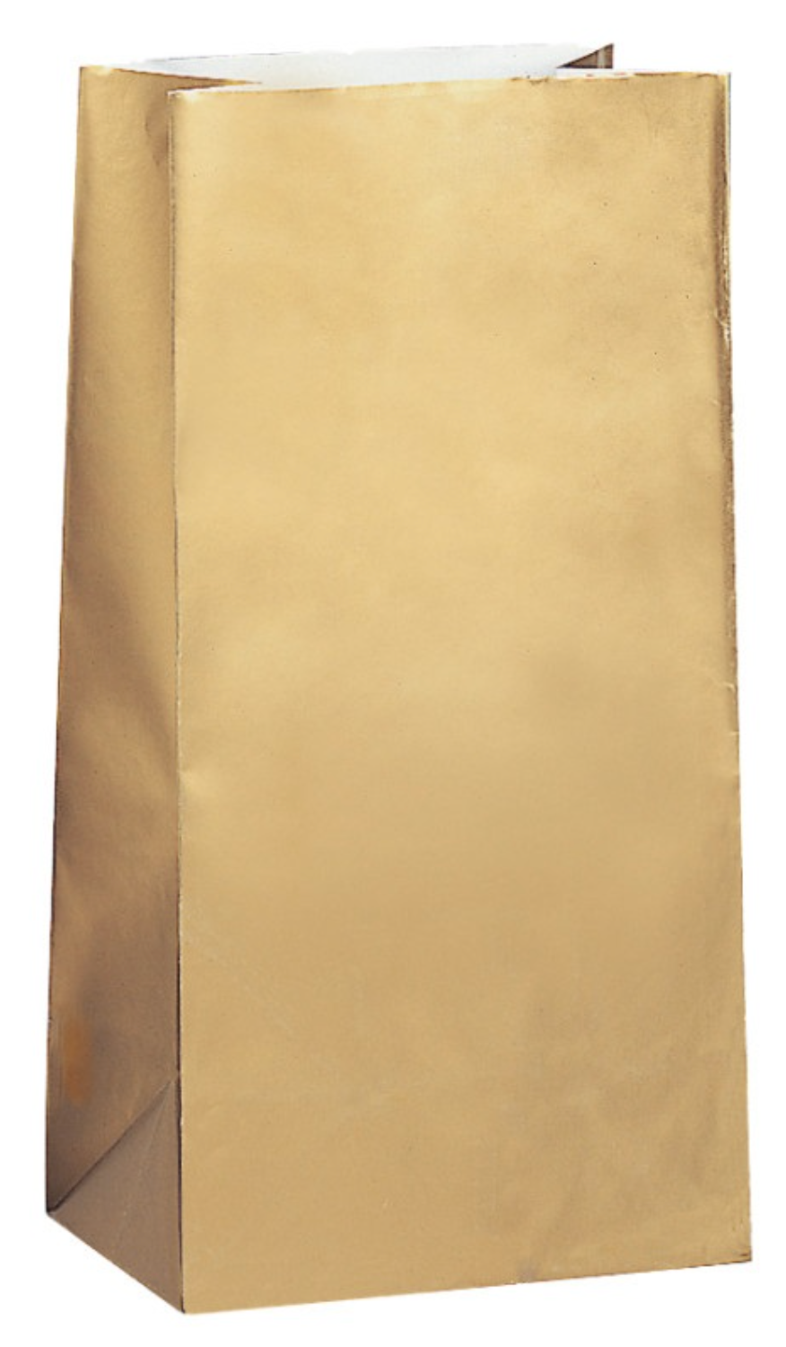 Gold Metallic Paper Party Bags 10ct
