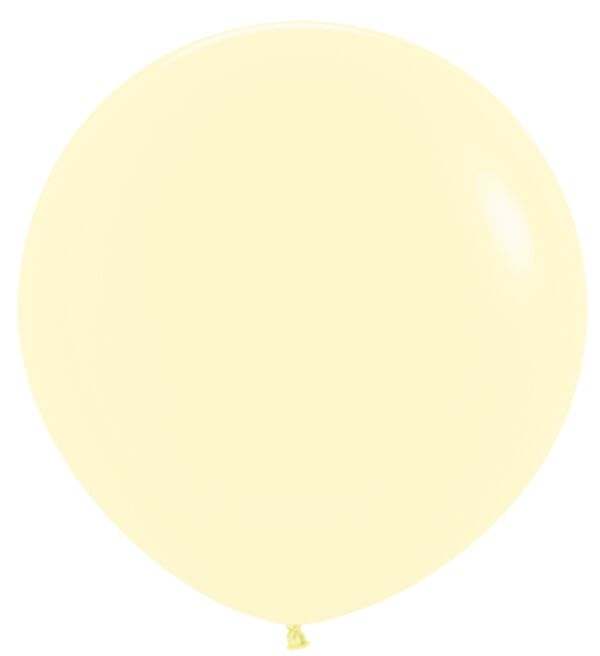 24in Helium Inflated Latex Balloon - Pastel Matte Yellow