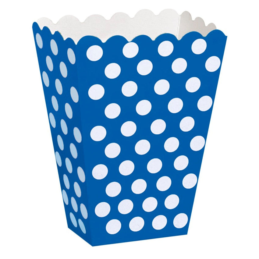 Royal Blue Dots Treat Boxes 8ct