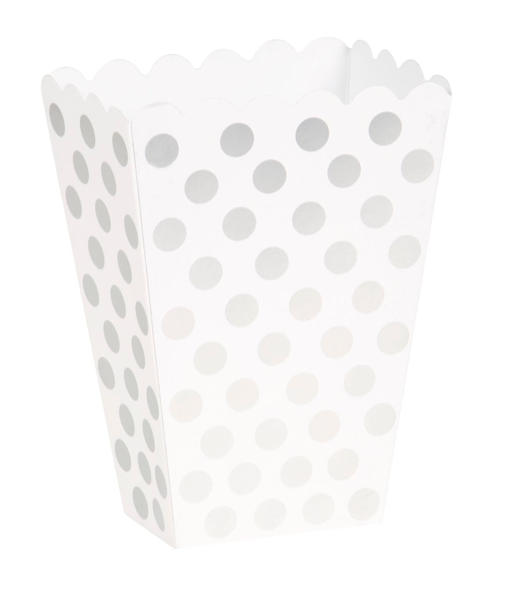 Silver Dots Treat Boxes 8ct