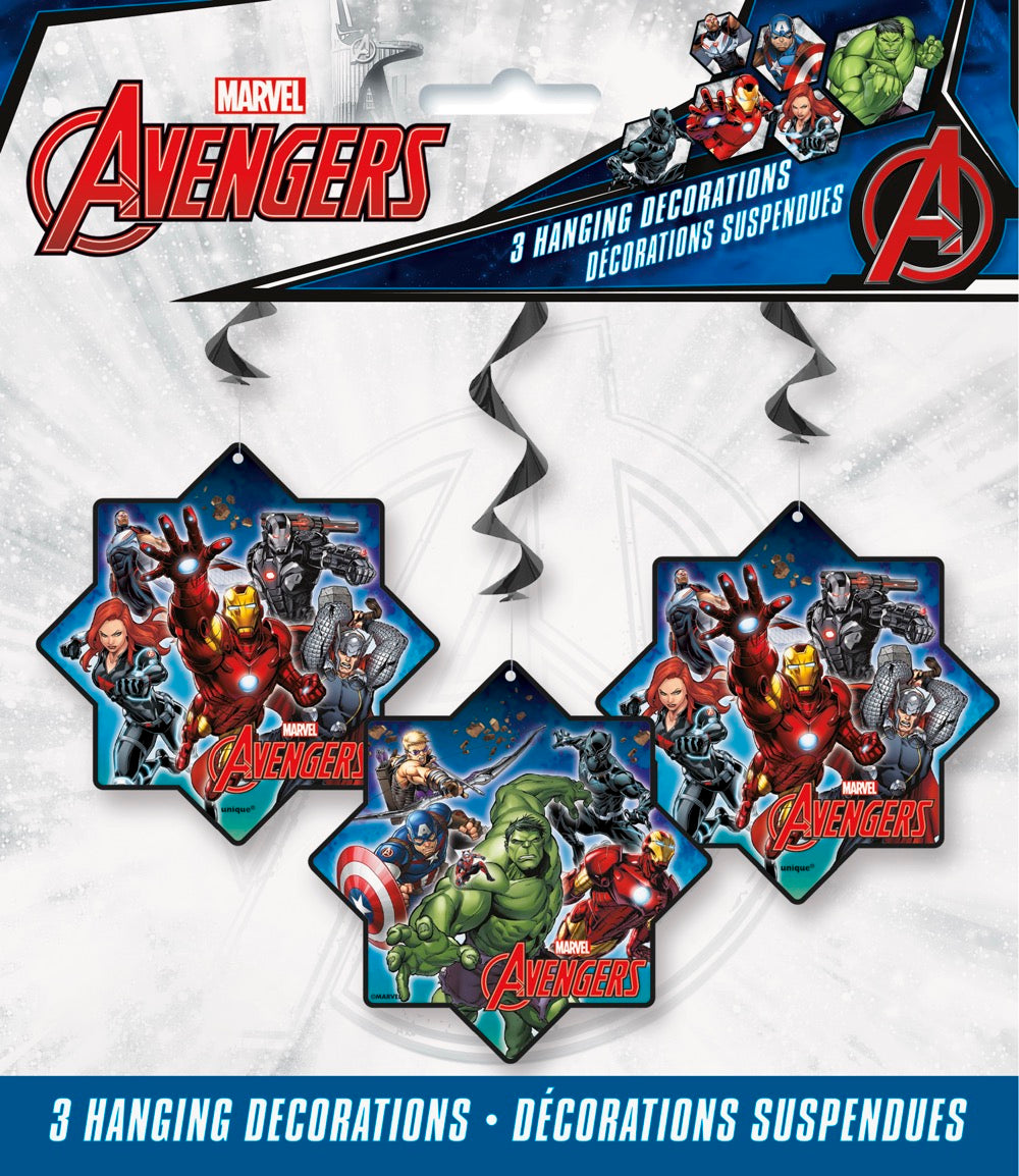 Avengers Hanging Swirl Decorations 26in 3ct