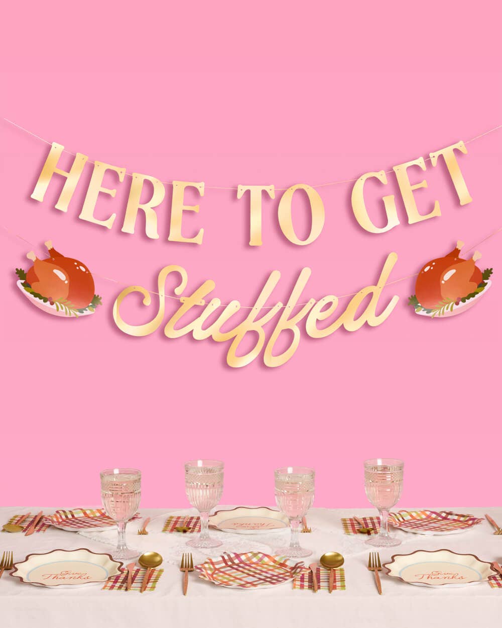 Here to Get Stuffed Banner | thanksgiving, turkey