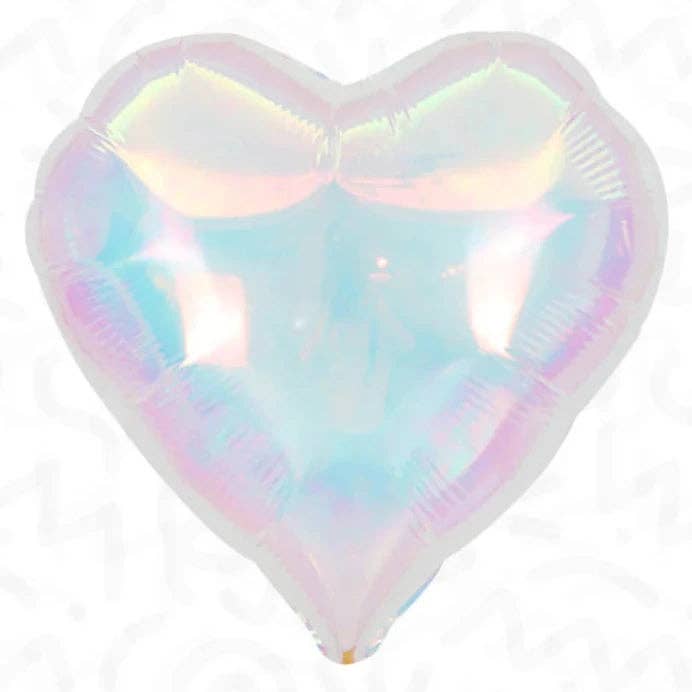 Solid Heart Shape non-foil Balloon - 18 in. Iridescent Airfill only (2 count)