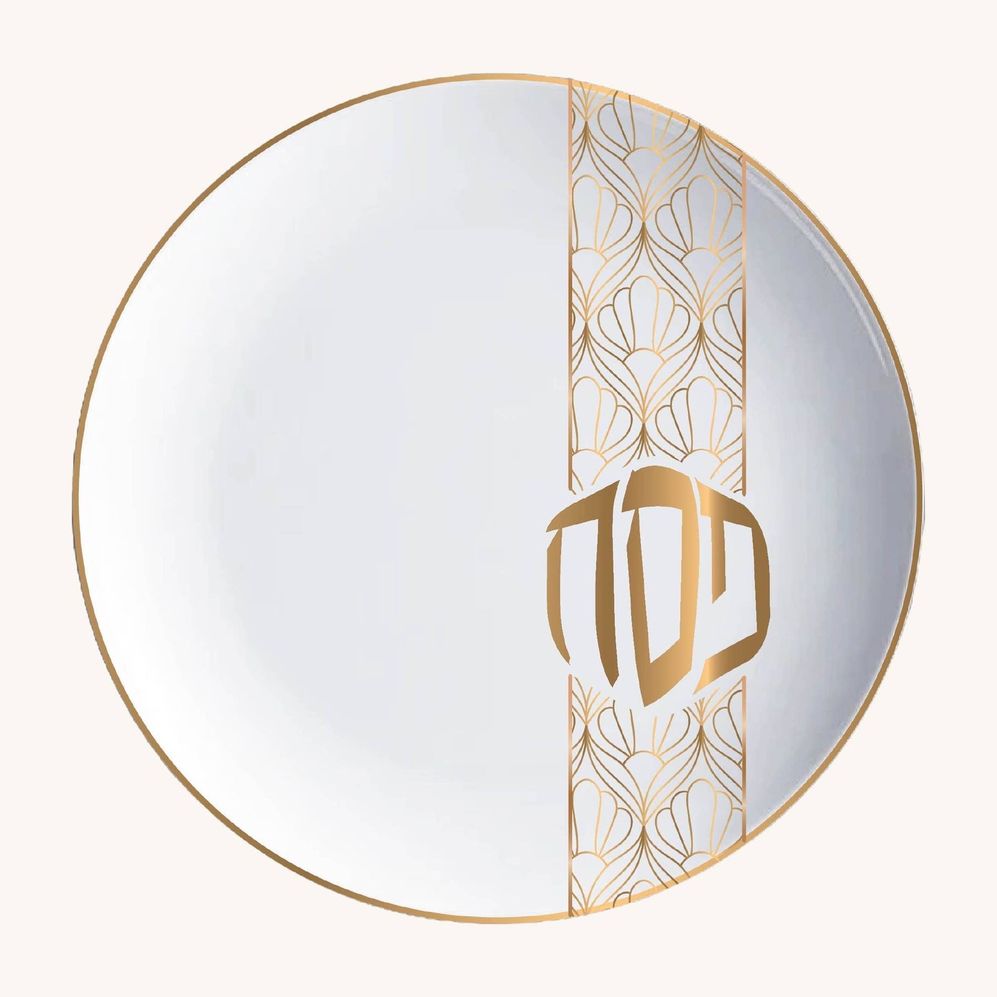 Pesach Hard Plastic Plate Set - White - Round - 24 pack