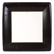 Grosgrain Border Black Square 10.5in Dinner Plates 8ct
