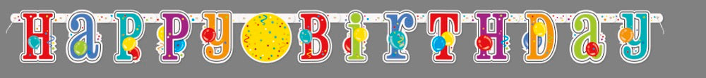 Happy Birthday Jumbo Jointed Banner with Number Stickers