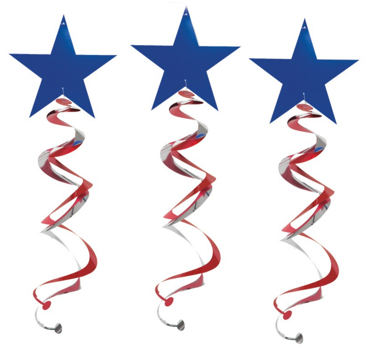 Patriotic Swirl Decorations 3ct