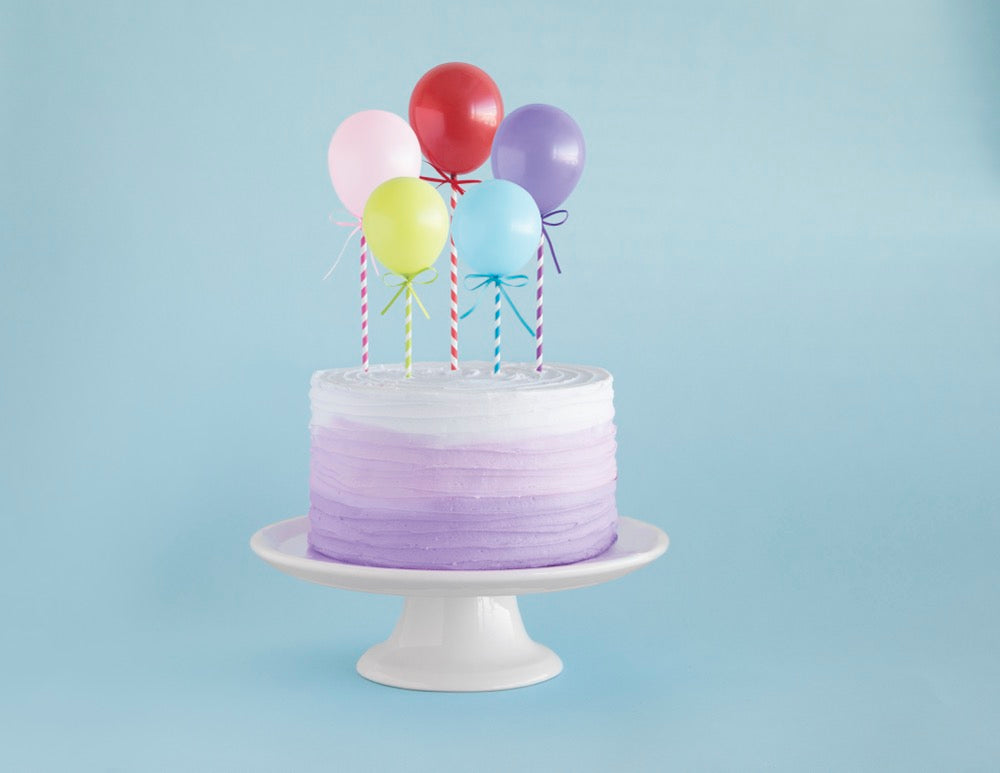 Mini Balloon Stick Cake Toppers 5ct - Assorted