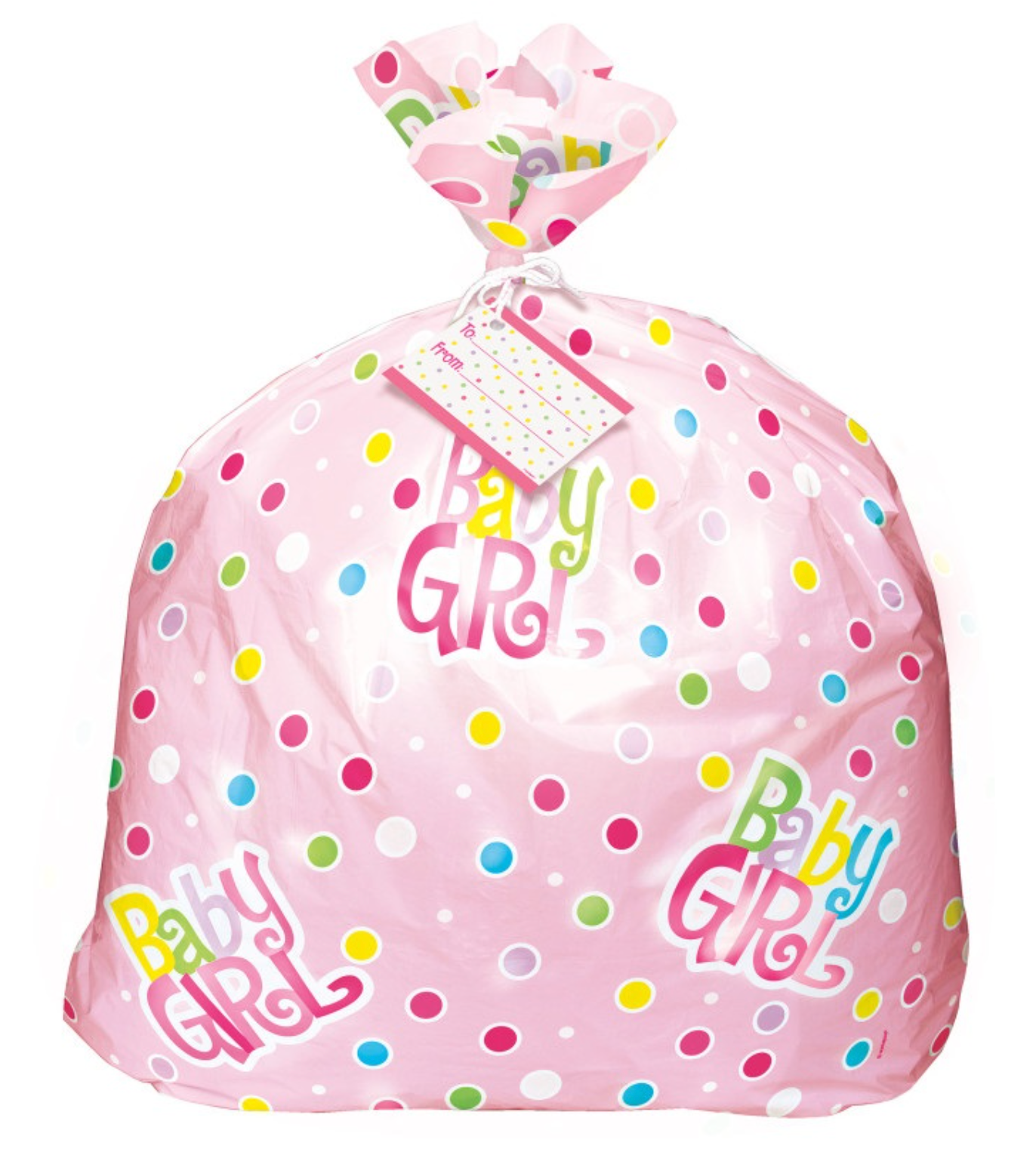 Pink Polka Dots Baby Shower Gift Bag 44in x 36in