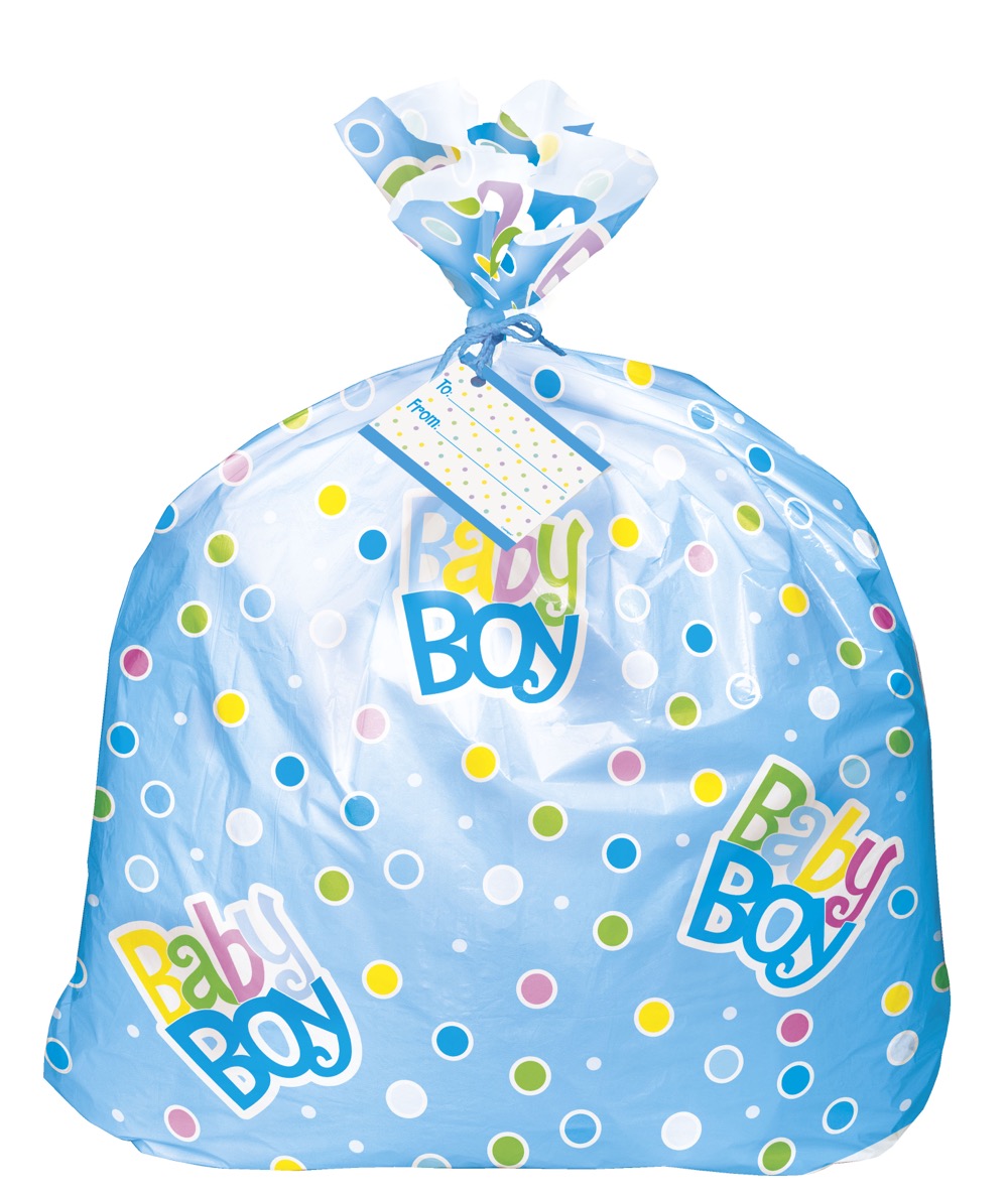 Blue Polka Dots Baby Shower Gift Bag 44in x 36in