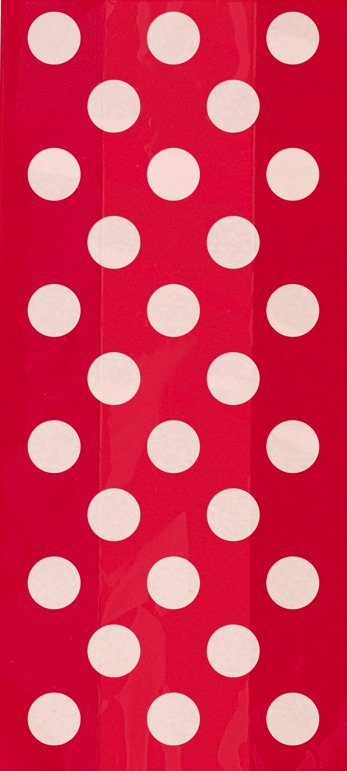 Ruby Red Dots Cellophane Bags 20ct