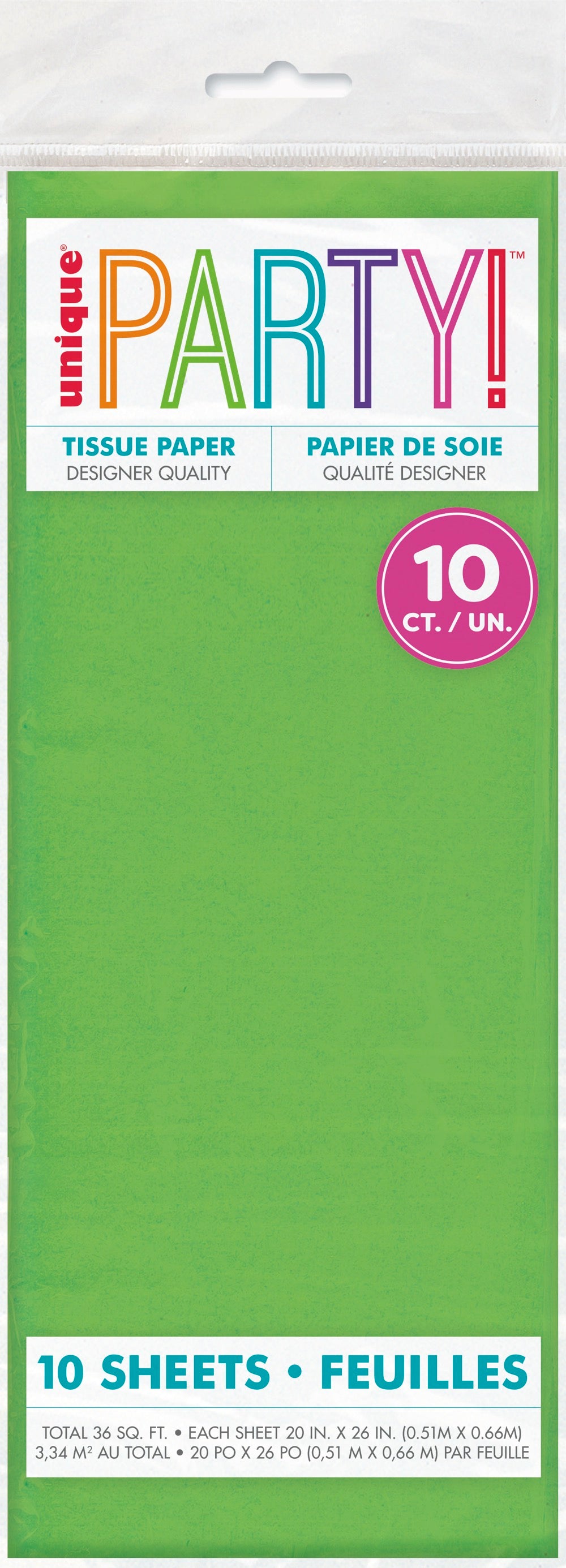 Lime Green Tissue Sheets 10ct
