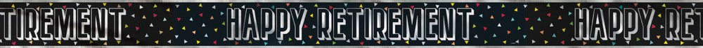 Black Happy Retirement Banner 12ft