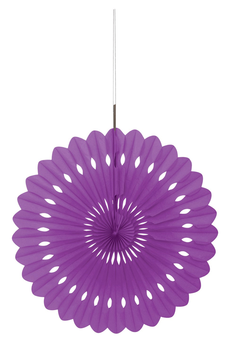 Purple Solid 16in Tissue Paper Fan