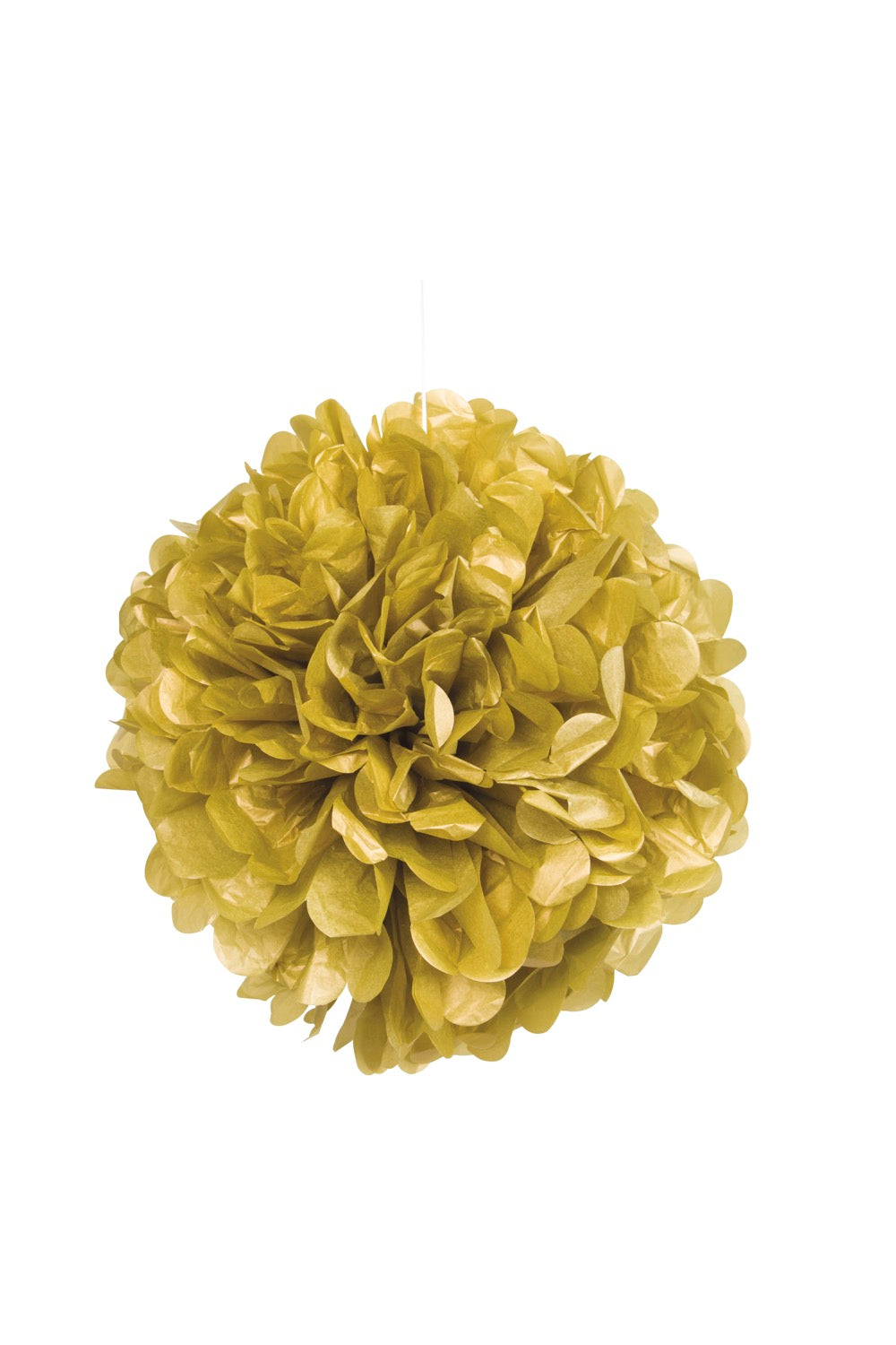 Gold Metallic Solid 16in Hanging Tissue Pom Pom