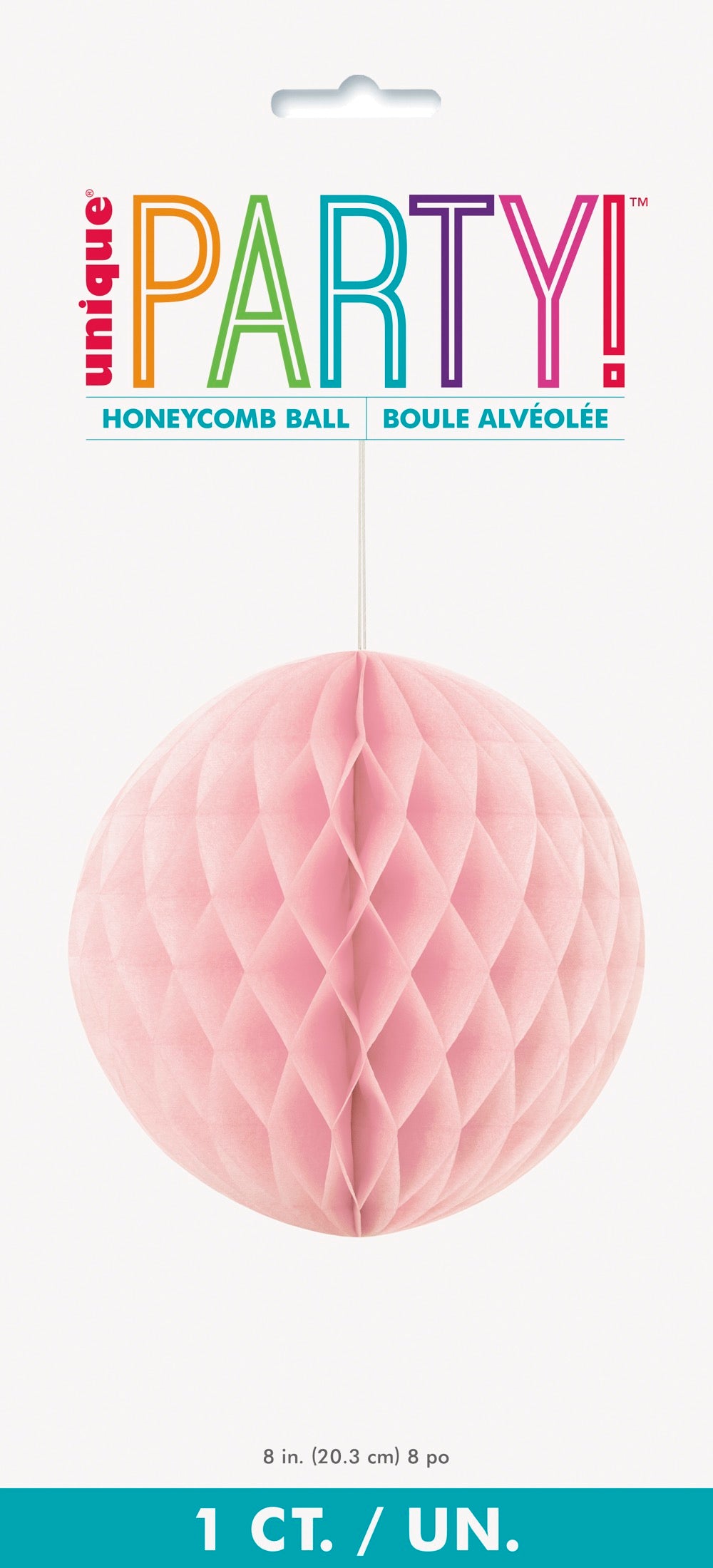 Pink Solid 8in Honeycomb Ball