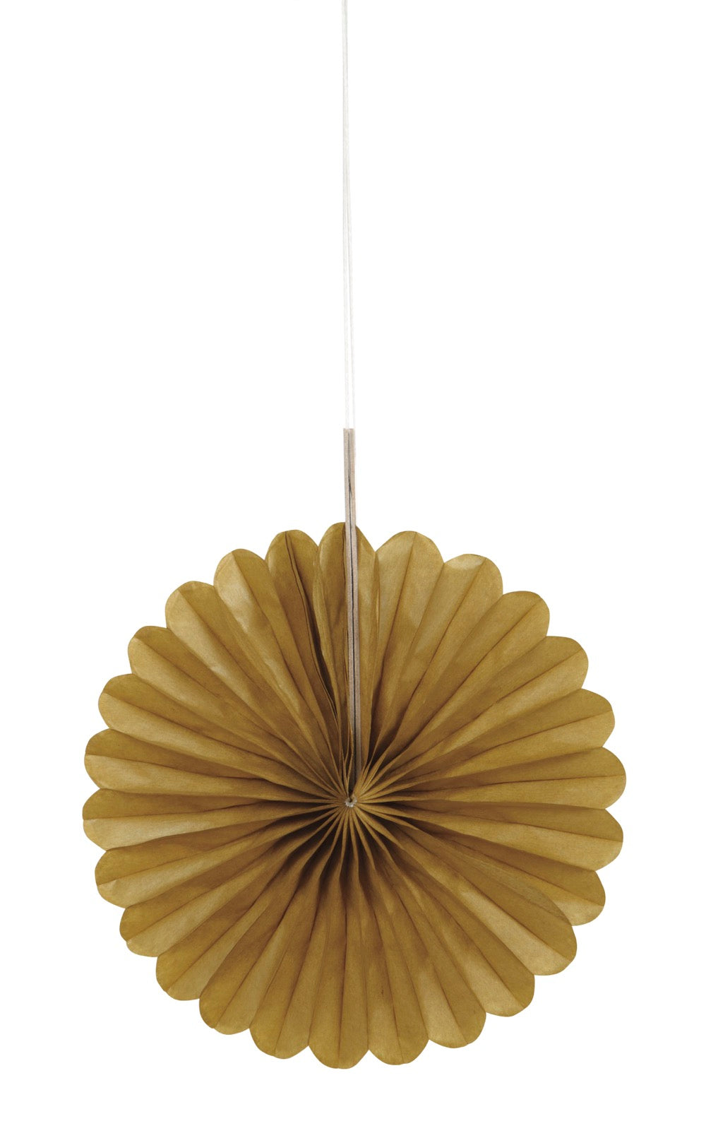 Gold Solid 6in Tissue Paper Fans 3ct
