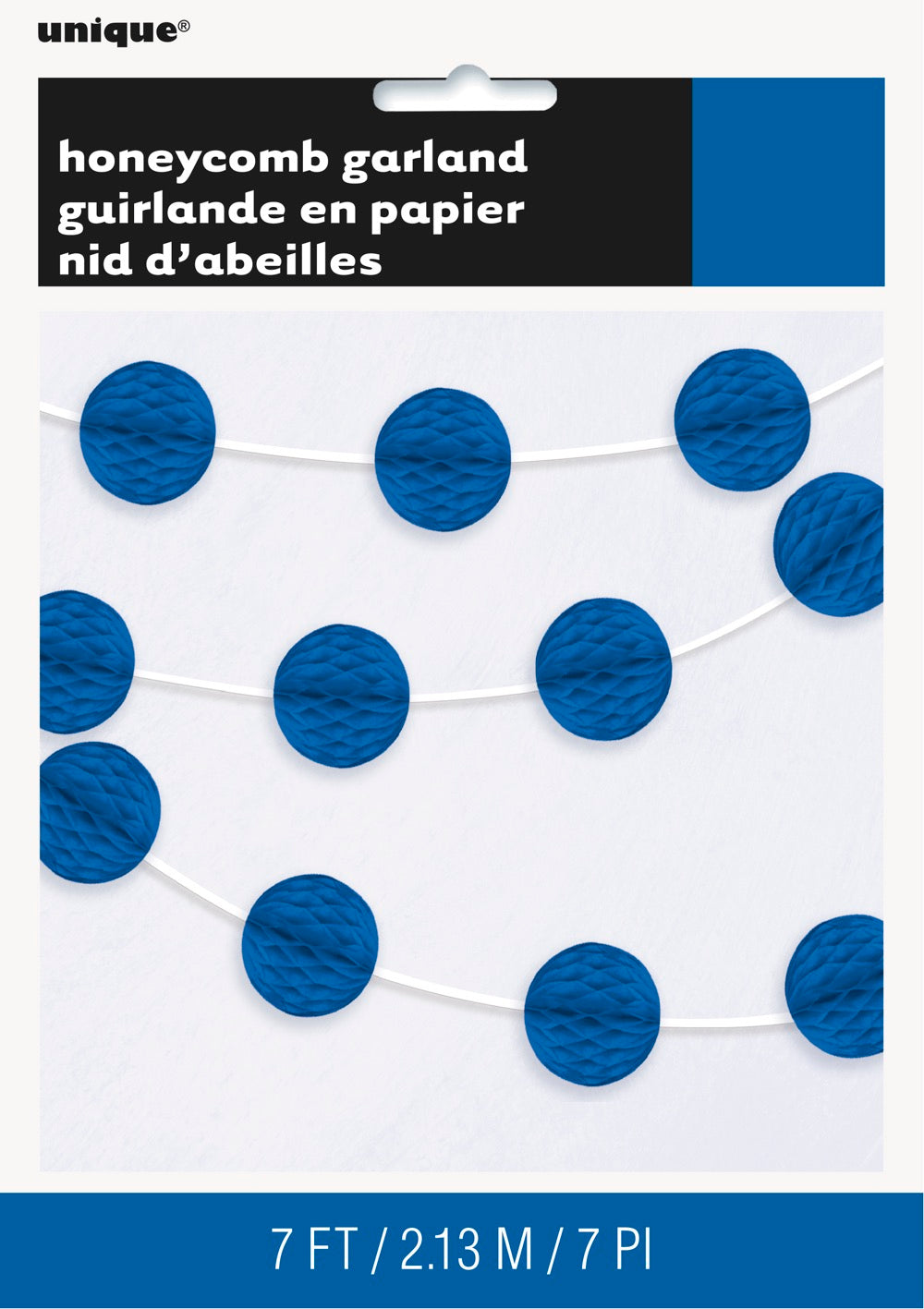 Royal Blue Honeycomb Ball Garland 7ft