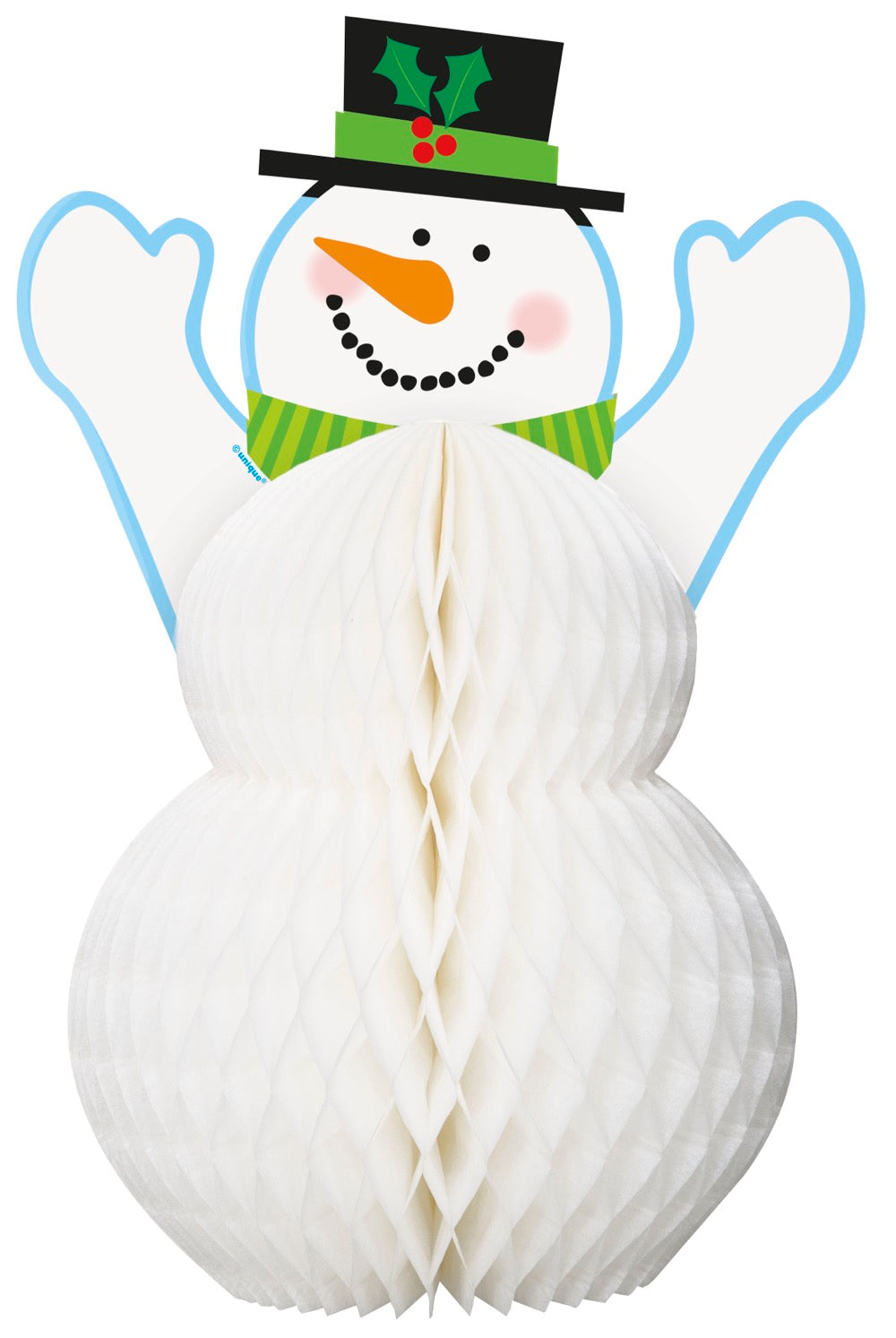 Happy Holidays Snowman Honeycomb 12in Centerpiece