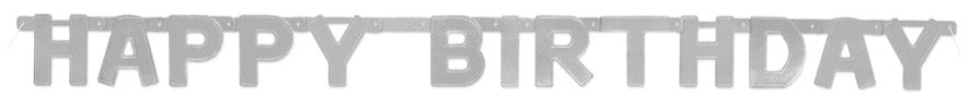 Happy Birthday Silver Deluxe Jointed Banner
