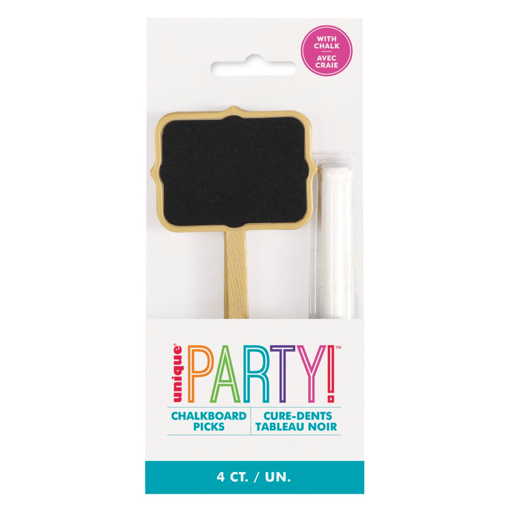 Chalkboard Food Sign Picks with Chalk 4ct